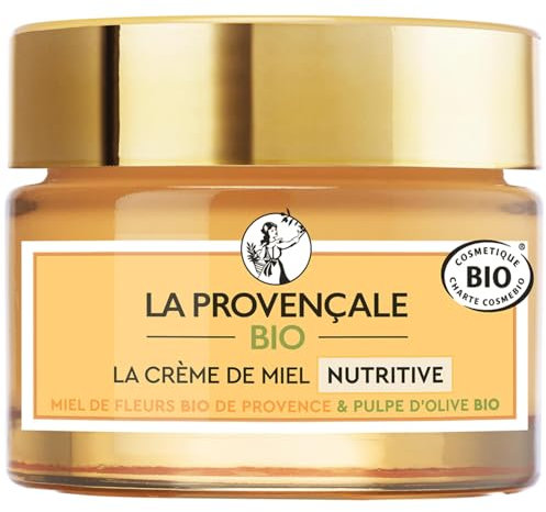 La Provençale Bio – Crème de Miel Nutritive – Miel de Fleurs Bio IGP Provence et Pulpe d'Olive Bio – Pour Tous Types de Peau Même les Plus Sensibles - 50 ml