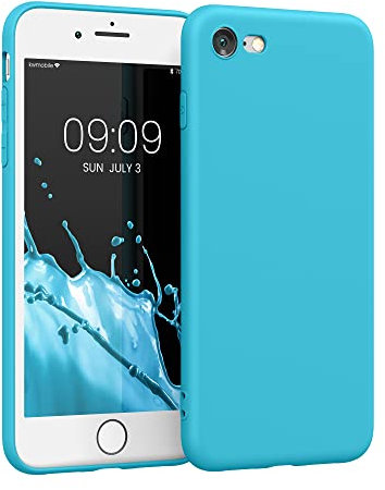 kwmobile Case Compatible with Apple iPhone SE (2022) / iPhone SE (2020) / iPhone 8 / iPhone 7 Case - Protective Slim TPU Phone Cover - Soft Matte Finish - Ocean Blue