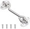 3 Inch Hook Eye Latch Door Lock, VEGCOO Silver Cabin Hooks Stainless Steel Heavy Duty Gate Latch with Screws for Cabinet Closet Door Window Garage Gate
