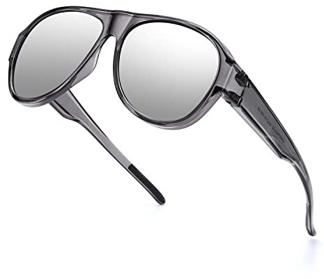 SIPHEW Sonnenbrille Herren Polarisiert Pilotenbrille Sonnenbrille Damen Verspiegelt, Vintage große sport Pilotensonnenbrille UV400-Schutz (Transparent Merkur)
