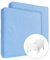 2X Jersey 100% Baumwolle Spannbettlaken für 130x80 cm Ausziehbare Kleinkind Baby Kinderbett Bett Matratze (Blau)
