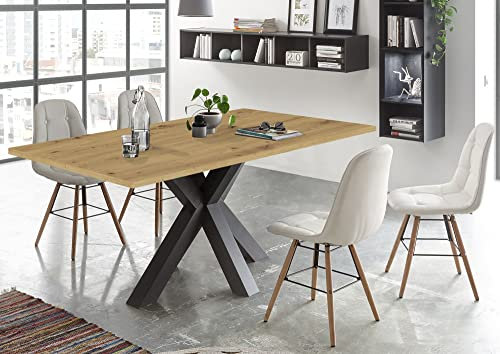 58 aufm Kessel Esszimmertisch Ela 2 160 x 90 x 75 Esstisch Graphit/Asteiche 13508-160