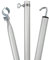 4 STÜCK - Aluminium Zeltstange - mit Klemme und Haken - teleskopierbar 210-290 cm -28/25 mm- 3 Teile - leicht stabil Ersatz Gestänge Zelt Vorzelt - Camping Teleskopstange Dachhakenstange Dachstange