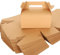 GOYADA 50 Pcs Brown Kraft Gift Boxes with Handles, 16 x 9.5 x 9.5CM, Cake & Party Food Boxes for Cupcakes, Candies, Chocolates