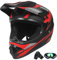 Casque de Motocross pour Les Adolescents, Casque de Vélo pour Les garçons et Les Filles, Casque de Moto personnalisé, Norme ce (Rouge, S)