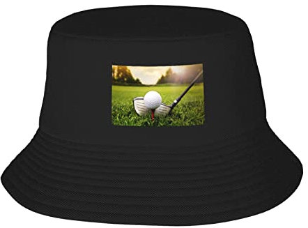 Doppel-Fischerhut mit Golfball-Aufdruck, Joker-Sonnenhut, Outdoor-Reise, Golfball, Einheitsgröße