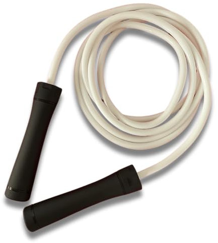 Elevate Gravity Heavy Rope - Professional Jump Rope with an adjustable length up to max. 3 mt, thickness 10 mm, weight 0.5 kg. Super strong injection molded nylon resin handles. (Demut Weiß)