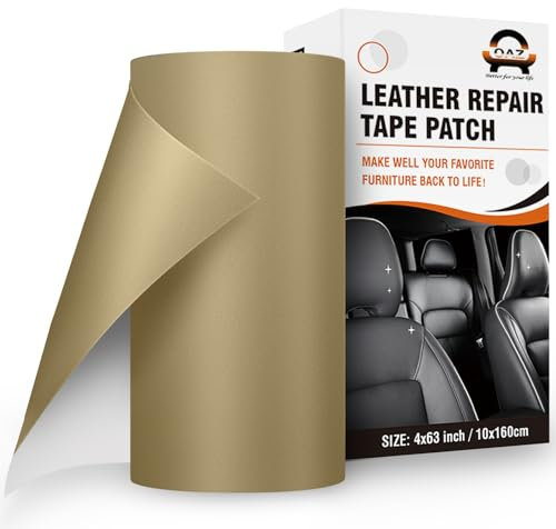 OAZ Leder Reparatur Patch, 10x160cm Lederflicken Selbstklebend Leder Reparatur Patch, für Möbel, Sofas, Autositze, Handtaschen, Jacken, Leder Renovierung, Khaki