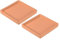 M METERXITY 2 Pièces Soucoupe pour Plante - Plateau en Céramique Carré avec Drainage Adapté aux Pots de Jardin/Extérieur (5 Pouces, Orange)