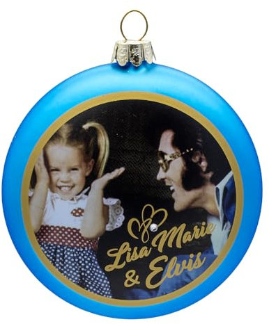 Kurt Adler Elvis und Lisa Marie Glasscheiben-Ornament, 7,6 cm