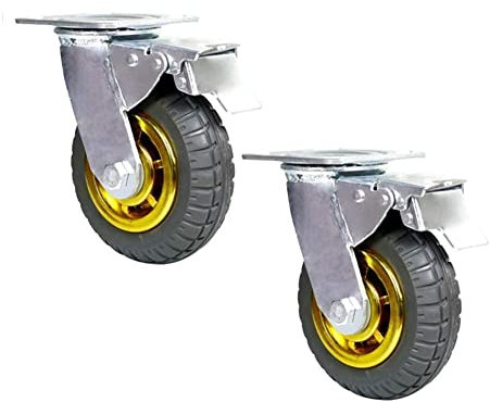 Bürorollen Rollen 6 Hochleistungsrollen mit Bremsen 4 5 8 Stumme Gummirollen 2 Stück Lenkrollen Rollen (6 Zoll)
