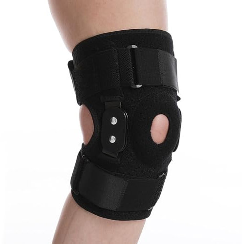 Jinlaili Tutore Ginocchio con Stabilizzatori Laterali,Ginocchiera Ortopedica Traspirante e Confortevole,Ginocchiera Ortopedica Rotulea,Ginocchiera Ortopedica,per Legamenti,Menisco,Artrite