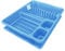 STL Plastic Dish Rack with Drip Tray - 13 Plate Capacity - 5 Color Options - Food-Grade BPA-Free - Kitchen Organizer (Blue)
