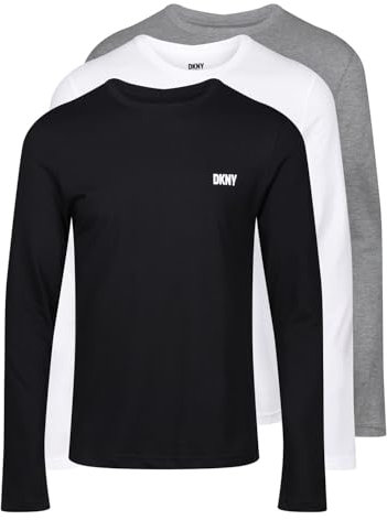 DKNY Men's Warriors T-Shirt, Schwarz/Weiß/Grau, L