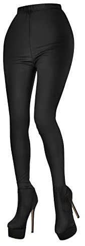 blingqueen Stivali alla moda da donna con tacco alto, Tessuto nero, 38