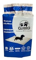 QUIBROPETS Empapadores Desechables para Perros 60x90 - Alfombrillas higiénicas para Entrenamiento de Mascotas - Atrayente de Micciones - 10 Unidades.