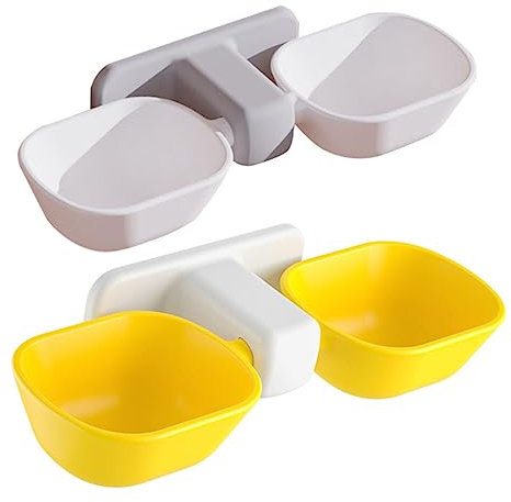 Sosoport Katzennäpfe Schnurrhaarfreundlich 2 Erhöhte Futternäpfe für Haustiere Einfach Zu Verwenden Zu Reinigen und Bequem An Der Zu Montieren