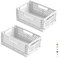 hautllaif 2 Stück Faltbare Kunststoff Aufbewahrungsbox, Einkaufskiste Klappbar, Stabil Klappboxen Faltbar für Küche, Büro, Schlafzimmer, Schrank, Schublade (Weiß, 22*14.7*9.3)