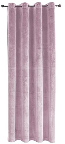 TiborTex Vorhang Ösen 140x175 cm Altrosa Verdunkelung Samt weich Blickdicht Gardine abdunkelnd Thermogardine Wohnzimmer Schlafzimmer