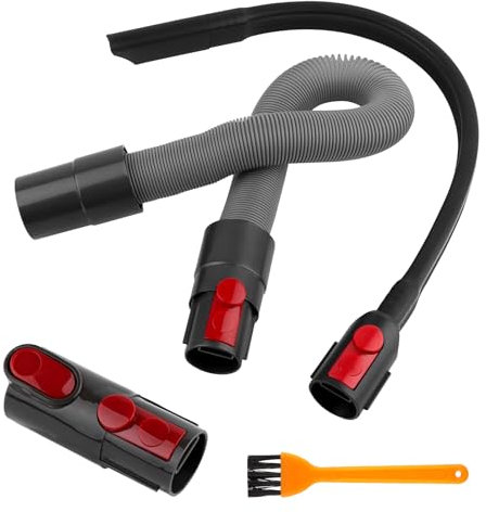 Set de 5 Conector de Manguera de Repuesto Accesorios Compatible con Dyson V15 V11 V10 V8 V7 - Boquilla de Conexión Flexible, Manguera de Extensión, Cierre de Interruptor y Cepillo de Limpieza