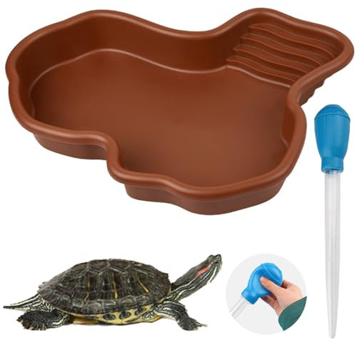 Baignoire pour Reptiles Piscine pour Reptiles Grande Piscine pour Tortue Terrestre avec Un Absorbeur d'eau Manuel pour Les Reptiles Tels Que Tortues, Lézards, Serpents