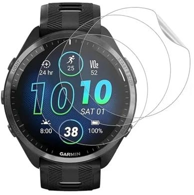 Renwox 5pcs Película hidrogel Protector de pantalla para Garmin Forerunner 965 Smartwatch Película tpu de protección transparente flexible de alta definición [sensible al tacto]