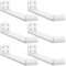 MLOQI Lot de 6 Equerre Etagere Murale, équerre Industrielle,Equerre Charge Lourde,5 mm D'épaisseur, Support d'étagère Murale avec Rebord avec Vis (Blanche 25,4 cm)