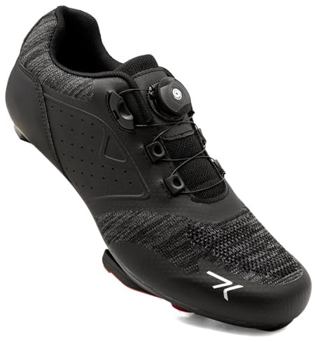 Feyenold Herren Fahrradschuhe Damen Radsport Schuhe Kompatibel mit Peloton & Kompatible Installation Look SPD SPD-SL Delta Lock Pedal Reitschuhe Schwarz 42 EU