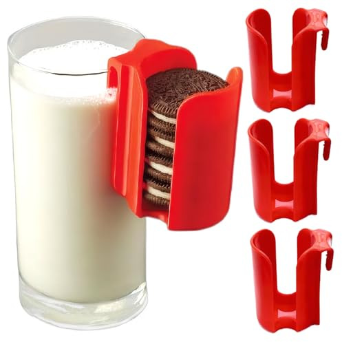 3 Stück Kekshalter für Tasse, Cookie Container Aufbewahrung wiederverwendbarer Kekse Dunker Cup mit Seitengriff an Tasse, Plastik Keksorganisator hält Aufbewahrung für Kekse, Süßigkeiten