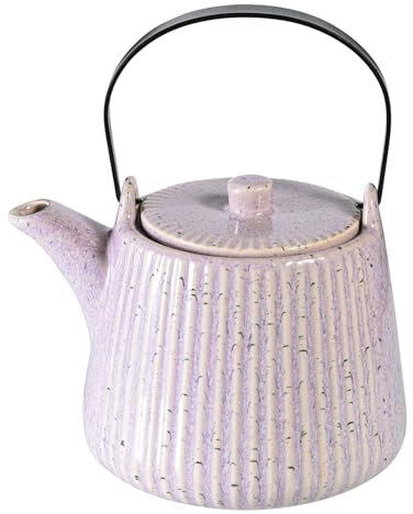 Yundu Tetera de porcelana, 1000 ml, con infusor de té extraíble y colador para té suelto