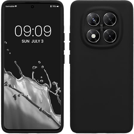 kwmobile Handyhülle für Xiaomi Redmi Note 14 Pro 5G / Redmi Note 14 Pro+ 5G / Poco X7 Hülle - Case Silikon - Kabelloses Laden - Schutzhülle Cover in Schwarz