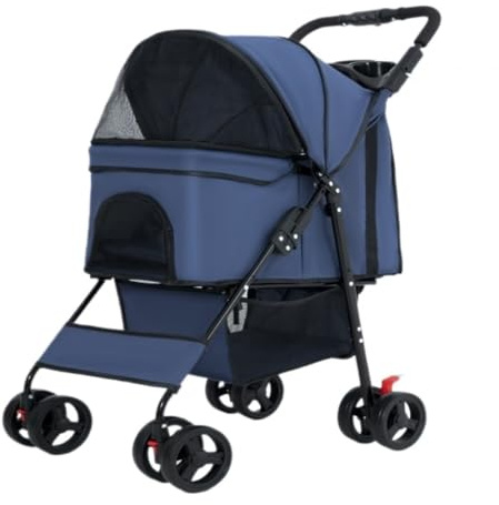 Kinderwagen für Haustiere, Kinderwagen für Haustiere, Hundebuggy, faltbarer Kinderwagen für Haustiere, einfache Installation, zusammenklappbar, praktisches Esstablett, Hundewagen, Hundebuggy (Pink)