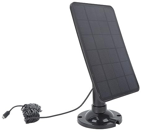 RiToEasysports Solar Ladegerät, 10W 5V USB Schwarz Solar Ladegerät Solar Power Bank Akku Ladegerät für Sicherheits Kamera Handy Power Bank