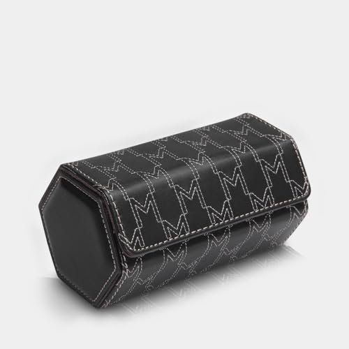 MODALO Sirius Uhrenrolle für 2 Uhren – Luxuriöse Uhrenbox aus Mikroleder, Kompaktes Reiseetui für Herren & Damen, Ideal für Reise & Aufbewahrung (Schwarz)
