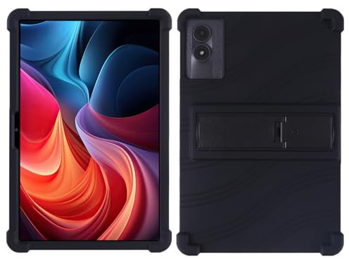 Junfire Custodia in silicone per Blackview Tab 90 WiFi/Laptok MJYA7L-BK 2025/Hcjip Android 15/Android 14 Tablet 11 Pollici Custodia Antiurto Robusta con Kickstand - Nero