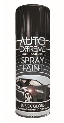 AX Pro Spray Paints – 400ml Aerosol Cans for Wood, Metal, Plastic, Furniture & DIY Projects – Fast-Drying Gloss, Satin & Chrome Finishes for Indoor & Outdoor Use (Gloss Black - 1921)