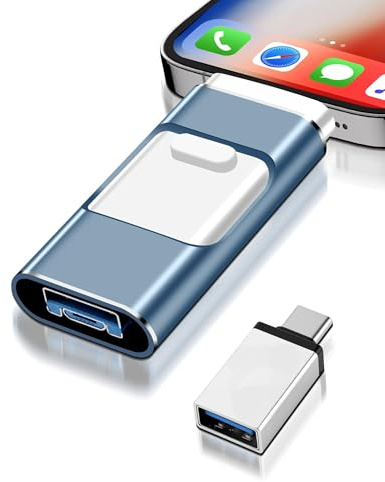 USB Stick für i-P-Hone 512GB, No APP Needed, 4-in-1 Speicherstick für i-P-Hone/i-Pad/Android/PC, Flash-Laufwerk mit Plug-and-Play Backup für Fotos & Videos, schnelle Übertragung (512GB)