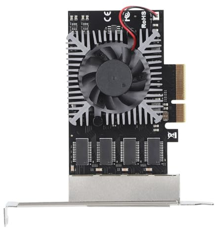 Ausla 4 Port 2,5 Gbit/s PCIe-Netzwerkkarte, PCB-Material, RTL8125B-Chip, Multi-Geräte-Konnektivität für und Gaming