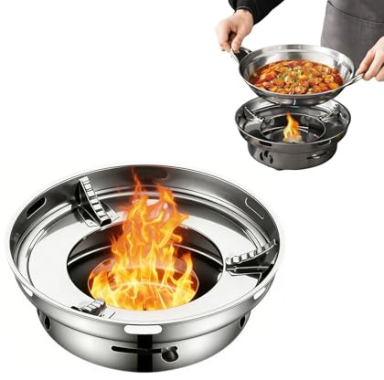Vastsea Réchaud à Alcool, Réchaud à alcool inox, Poêle à alcool camping, pour Extérieur Camping, Randonnée, Backpacking, Pique Nique.
