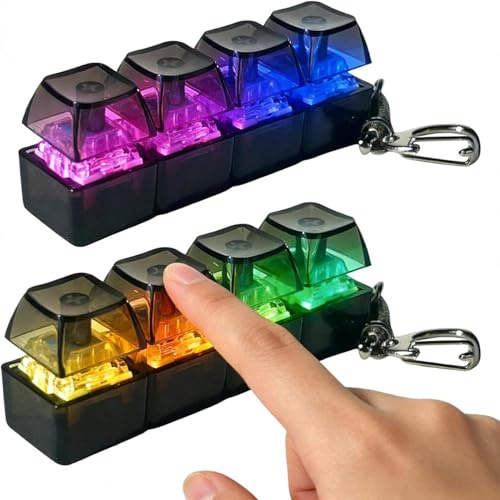 Keyboard Fidget | Stress Relief Relaxation Keychain | Keyboard Keychain with Light | for Students Office Coworkers Friends Family