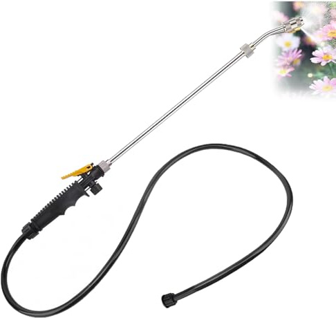 Lance de Pulvérisation Haute Pression 72 cm + Tuyau 1,2 m, Baguette Universelle en Acier Inoxydable avec Buse Réglable, Pistolet de Nettoyage Multifonction pour Jardin, Voiture et Extérieur
