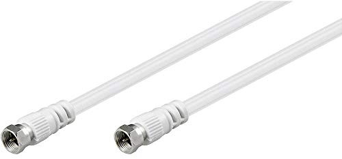 Goobay 11725 SAT Antennenkabel (<70 dB), 2x Geschirmt, Weiß, 11725-GB