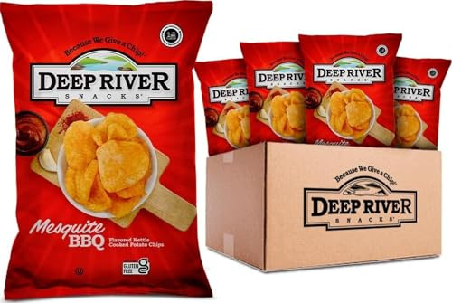 Deep River Snacks Mesquite BBQ Kettle Cooked Potato Chips, 2-Ounce (Pack of 24)