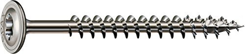 SPAX Holzbauschraube aus Edelstahl rostfrei A2, 8,0 x 50 mm, 50 Stück, T-STAR plus, Tellerkopf, Teilgewinde, 4CUT, 0257000800505