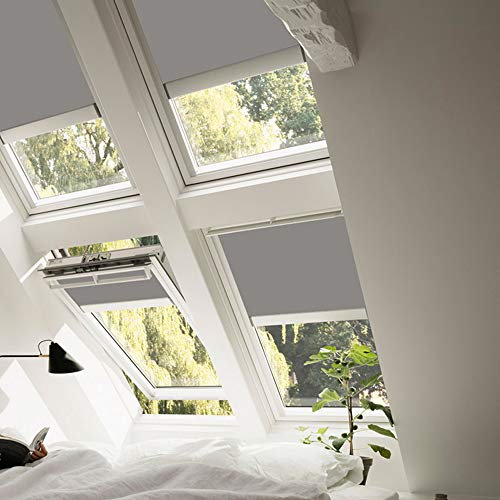 VELUX Orignal Verdunkelungsrollo DML PK08 0705/Bedienart : Elektronisch/Farbe : Uni Grau/Fenstergröße : PK08/Fenstertypen : GGU, GGL, GPU, GPL, GTL, GXU, GXL_7661