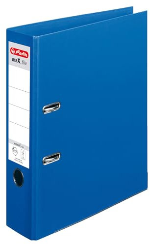 Herlitz Ordner maX. file protect + 4 Stück Rückenbreite Kunststoffen A4, Large voller Veränderung in Folie Schutzhülle Fenster 4 Stück Breite blau breit