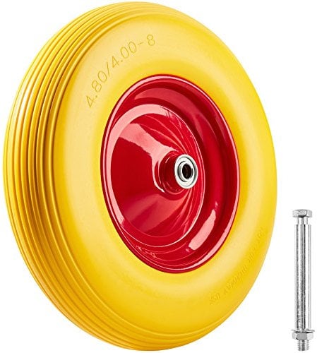 Ruota per carriola in gomma piena antiforatura | Pneumatico incl. cerchione in acciaio e asse | Portata: 150 kg