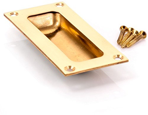 10x Solid Brass 90mm Inset/Recessed Handles - Flush Sliding Furniture/Door Pulls