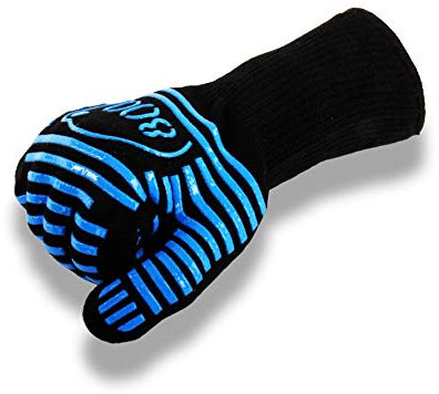 Intergrill 800° Grillhandschuh | Kochhandschuh | Kaminhandschuh | Ofenhandschuh | Topfhandschuh | Hitzebeständig bis 500°C | rutschfest schnittsicher