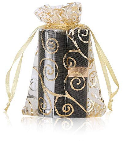 YFZYT 100 Stücke Organzabeutel Organzasäckchen Tunnelzug Geschenktüten Schmuckbeutel für Hochzeit Gunst Taschen Geschenk - 10x15 cm/3.94x5.91 Zoll, Gold